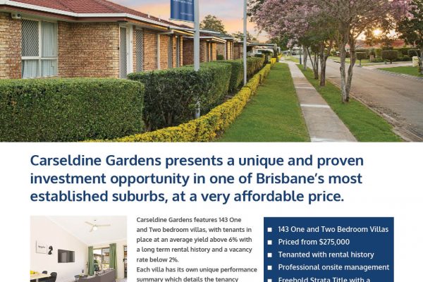 Carseldine G Townhouses – 6% rental return* – From $272,500